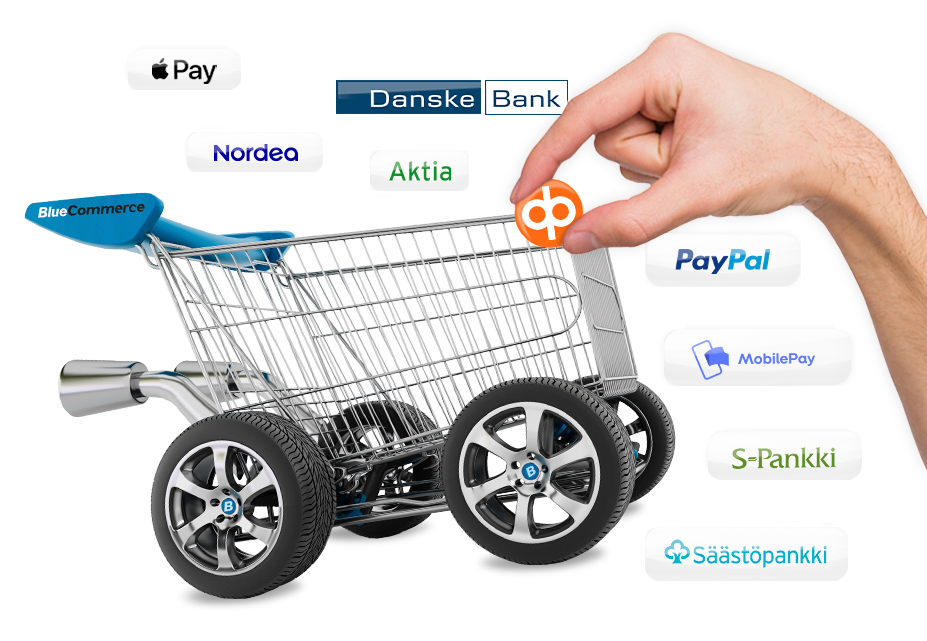 BlueCommerce tarjoaa laajan valikoiman maksutapoja.